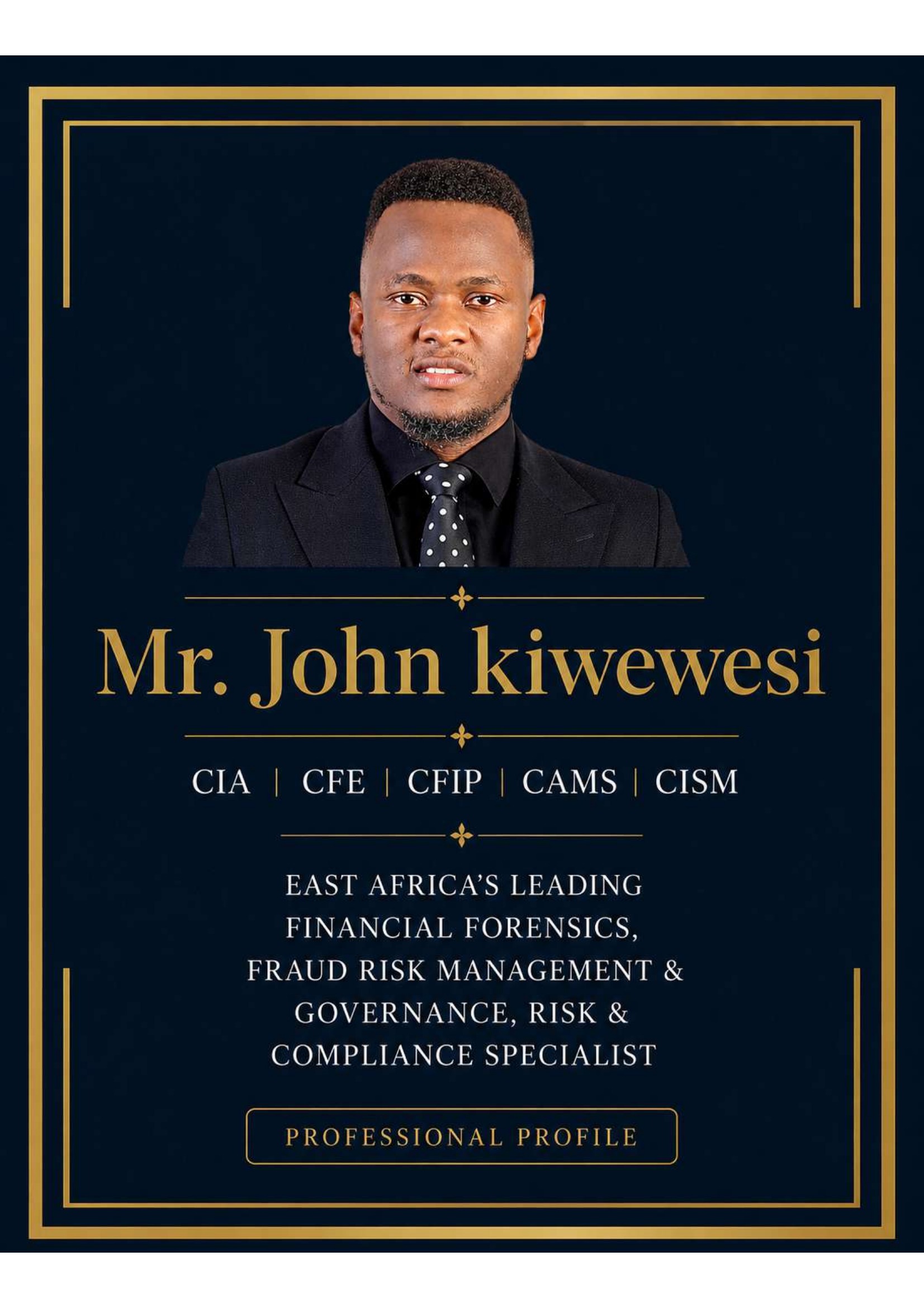 Mr John Kiwewesi professional profile cover